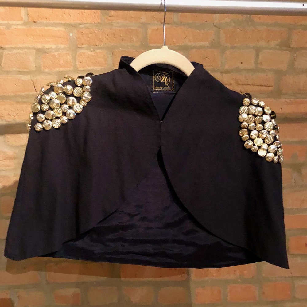 FRIIS & COMPANY bolero/cape gold shoulder detail